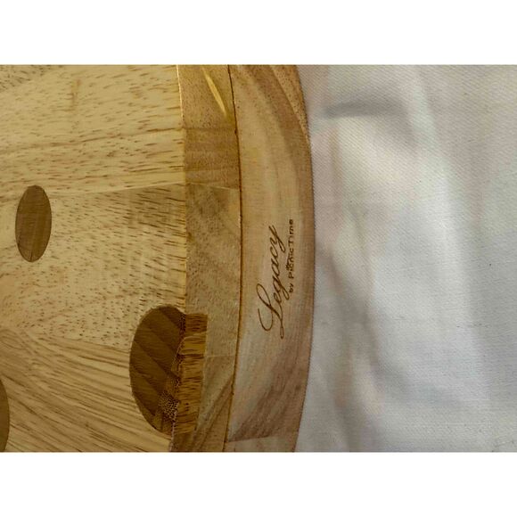 Legacy by Picnic Time Bamboo Cheese Shaped Cutting Board Fork Knife Set - Picture 3 of 7